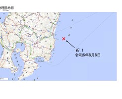 20240808日向灘地震震源地